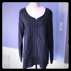 🔴$$$ DROP    EDDIE BAUER LS PEASANT BLOUSE